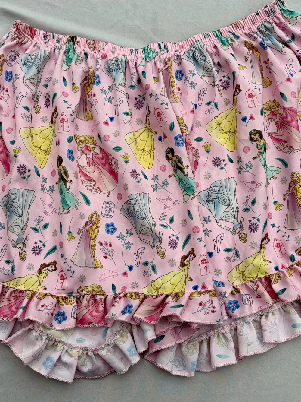 Disney Pink Princess Print Skirt with Ruffle Hem